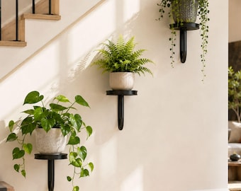 Soporte de pared para plantas de interior / Colgador de plantas de interior / Macetas de pared / Estantes modernos para plantas de ventana (juego de 3) para la decoración del hogar