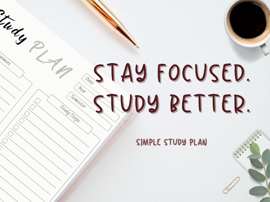 One Page Study Planner PDF | Focus Fast & Finish Tasks - Etsy