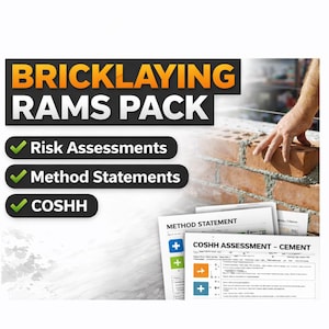 Bricklayer Rams Pack UK | Risk Assessment, Method Statement & COSHH Templates | Editable Construction Documents