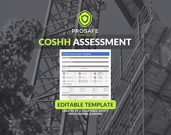 COSHH Assessment Template UK | Bearbeitbares Word Doc