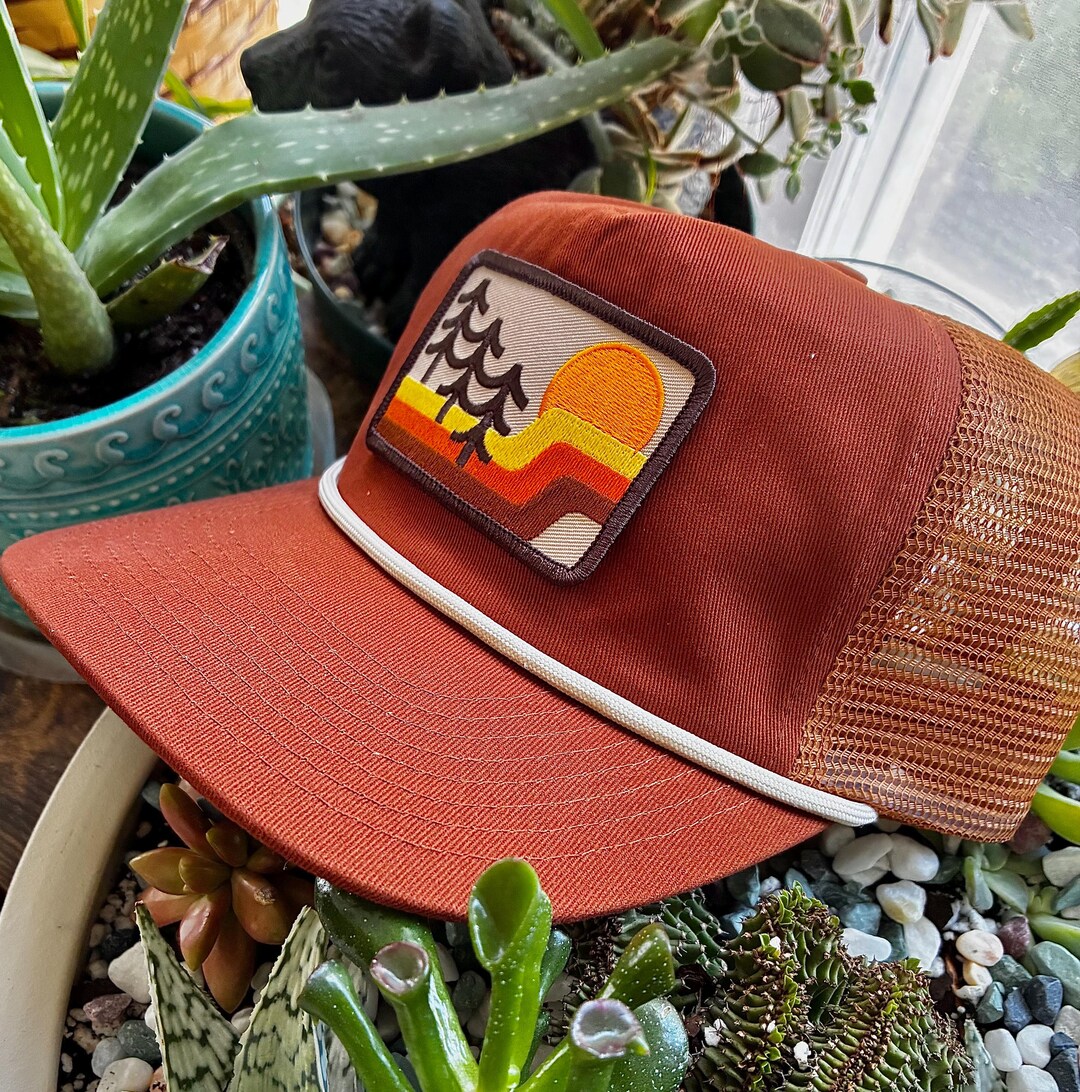 Tree Trunk Hat Pine Tree Sunset Trucker Hat - Etsy