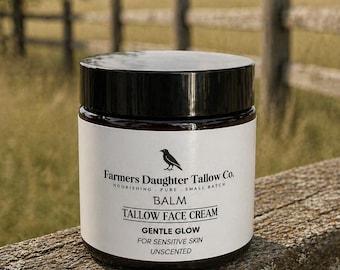 Gentle Glow Tallow Gesichtsbalsam, Feuchtigkeitscreme für empfindliche Haut, ohne Duft, gut für Babys, Ekzeme