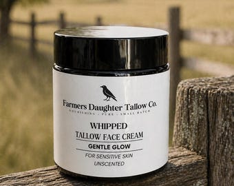 Gentle Glow Whipped Tallow Gesichtscreme, Feuchtigkeitscreme für sensible Haut, nicht parfümierte Hautpflege