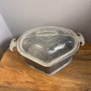 Vintage Guardian Service Ware Aluminum Triangle Heart Shaped Pot Roaster w/ Lid