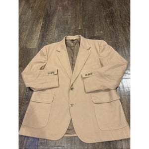 Vintage Pendleton Mens Camel Wool Blazer Jacket Sport Coat Size 46 Made in USA