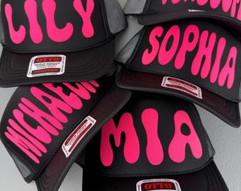 Cappello con stampa personalizzata per bambini, cappello in schiuma personalizzato per bambini, cappello personalizzato per ragazze, cappello da festa per bambini, cappello da camionista in schiuma per bambini, cappello da compleanno per bambini, regalo per bambini
