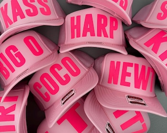 Benutzerdefinierte Puff Print Hut, Benutzerdefinierte Schaumhut, Benutzerdefinierte Mesh Trucker-Hut, Hohe Kronenhut, Schaumstoff Trucker-Hut, Metallic Puffhut, 3D Puffdruck Hut