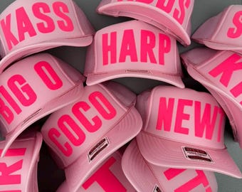 Custom Puff Print Hat, Custom Foam Hat, Custom Mesh Trucker Hat, High Crown Hat, Foam Trucker Hat, Metallic Puff Hat, 3D Puff Print Hat