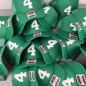 Anpassad pufftryckt hatt, Anpassad skumhatt, Anpassad truckerkeps i nät, Hatt med hög krona, Skumtruckerkeps, Metallisk puffhatt, 3D-pufftryckt hatt bild 2