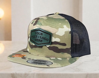 Benutzerdefinierte Leder Patch Trucker Hat, personalisierte 5 Panel Snapback, USA Leder