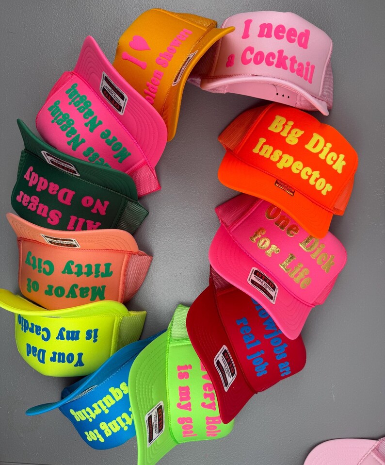 Adult Custom Party Hat, Inappropriate Bachelorette Trucker Hat, Vulgar ...