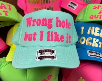 Benutzerdefinierte Partyhut für Erwachsene, unangemessene Bachelorette Trucker-Hut, vulgäre Wortlaut Partyhut, lustige Hüte für Erwachsene, Bachelor Squad Hats