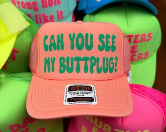 Benutzerdefinierte Partyhut für Erwachsene, unangemessene Bachelorette Trucker-Hut, vulgäre Wortlaut Partyhut, lustige Hüte für Erwachsene, Bachelor Squad Hats