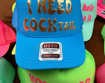 Benutzerdefinierte Partyhut für Erwachsene, unangemessene Bachelorette Trucker-Hut, vulgäre Wortlaut Partyhut, lustige Hüte für Erwachsene, Bachelor Squad Hats