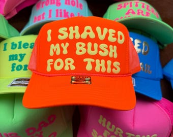 Benutzerdefinierte Partyhut für Erwachsene, unangemessene Bachelorette Trucker-Hut, vulgäre Wortlaut Partyhut, lustige Hüte für Erwachsene, Bachelor Squad Hats