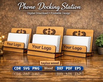 Wooden Business Card Holder SVG, Laser Cut File, Custom Logo Stand (Digital Download)