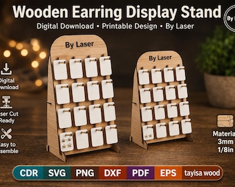 Wooden Earring Display Stand • SVG | Laser Cut Files