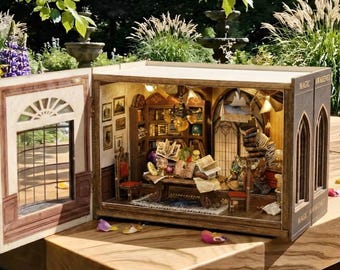 DIY Miniature Wizard Book Nook – Magic House Craft Kit, Bookshelf Academy Decor