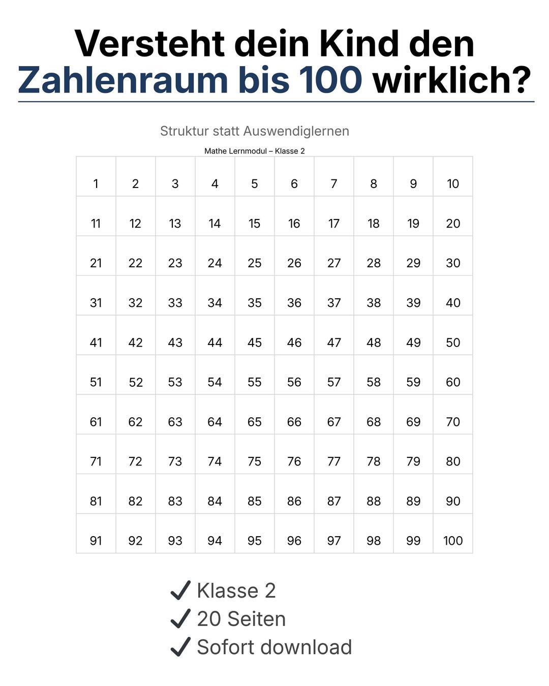 Math Worksheets for 2nd Grade – Understanding Numbers up to 100 ...