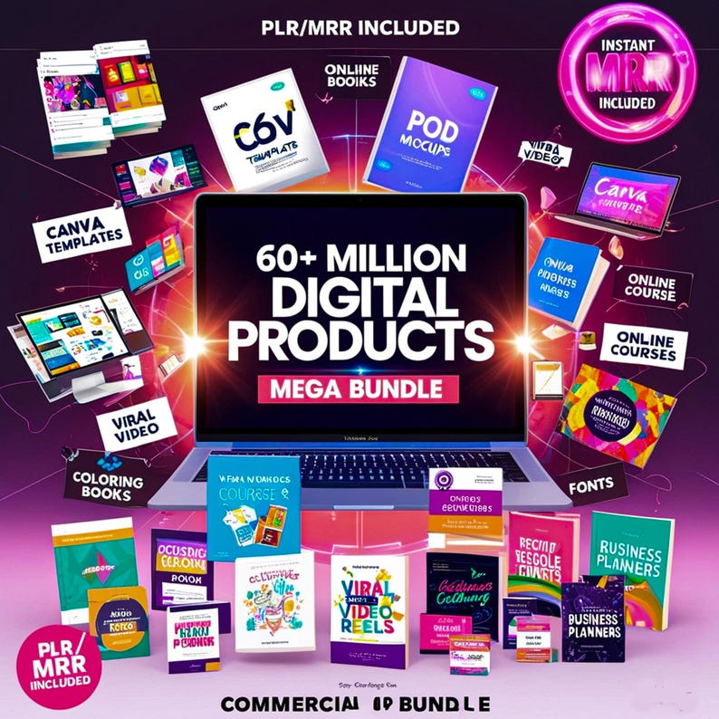 60 Million Digital Product, Mega Bundle – With PLR & MRR – Instant ...