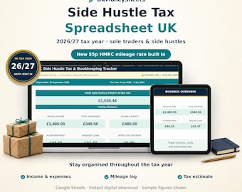 UK Side Hustle Tax Spreadsheet 2026/27 | Sole Trader Bookkeeping (Google Sheets)