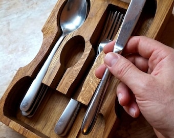 Houten bestekopberger | Houder voor keukengerei | Keukenlepel Vork Mes Opslag