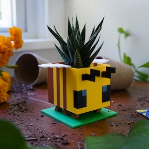 Maceta con forma de abeja, cuenco para dulces o organizador de escritorio impreso en 3D / Decoración para el hogar