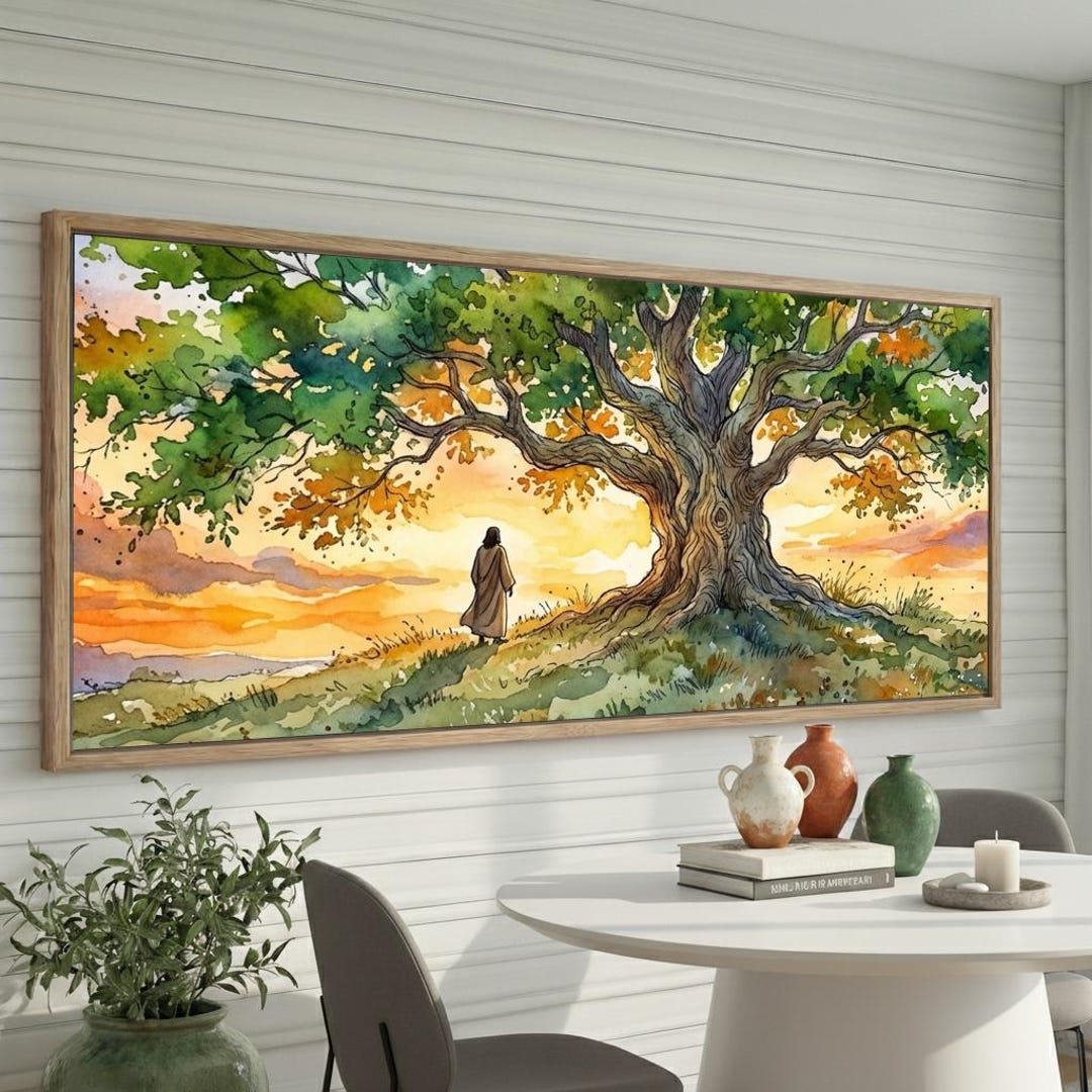 Watercolor Parable of the Mustard Seed Canvas Wall Art | Christian ...