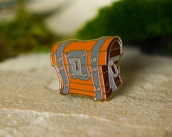 Pin de esmalte duro del cofre del tesoro