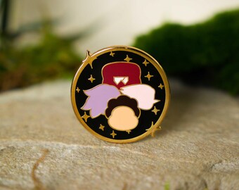 Pin de esmalte duro con gemas de cristal