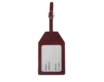 Personalized Genuine Leather Luggage Tag – Traveler ID Bag