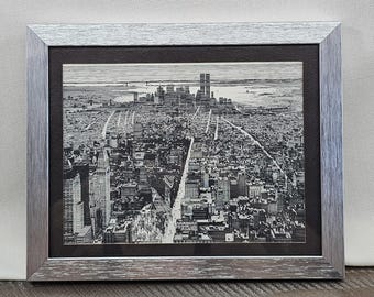 Vintage 1981 Sandra Finkenberg NYC Skyline Framed Print