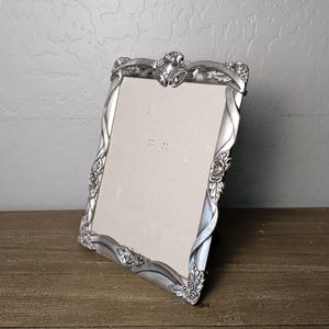 Vintage Pewter 8x10 Wedding Bells & Roses Picture Frame Sixtrees