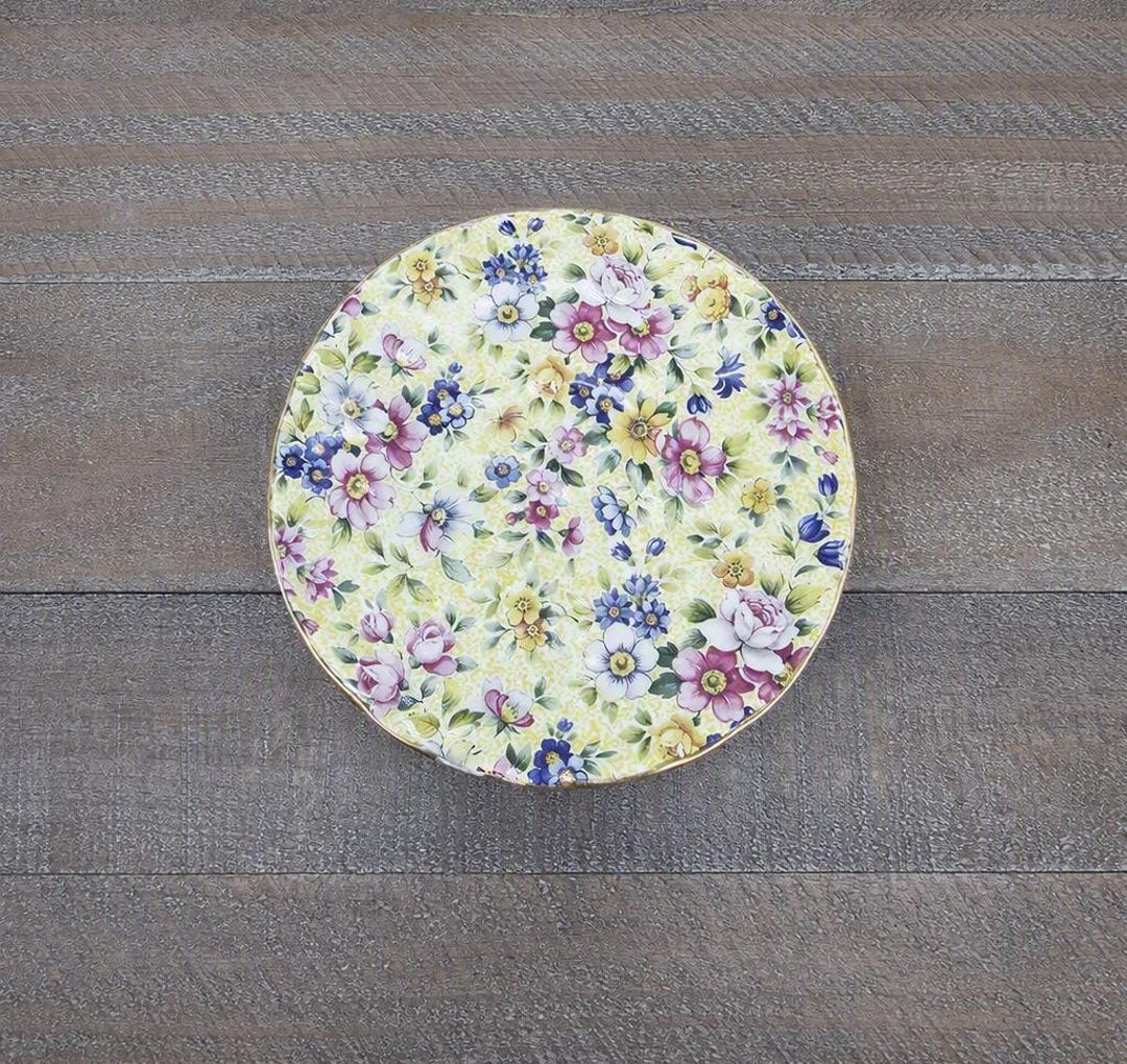 Vintage Crown Trent Fine Bone China Saucer Floral Chintz 5.5