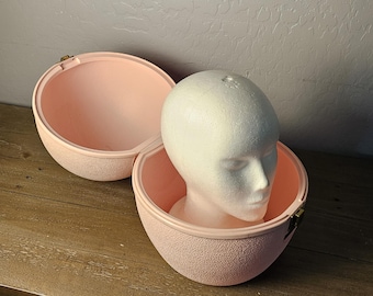 Vintage Pink 1960s LaRonde Jet Set Egg Wig Case MCM Luggage - (AS IS)