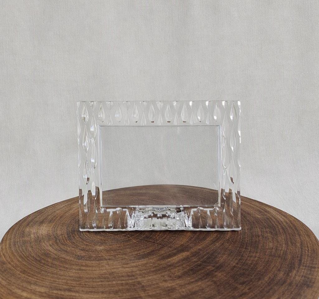 Vintage Waterford Rainfall 4x6 Crystal Photo Frame, Marquis