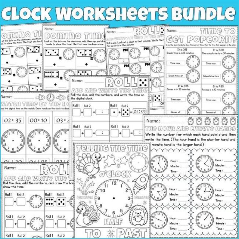 Telling Time Worksheets Bundle | Analog & Digital Clock Activities ...