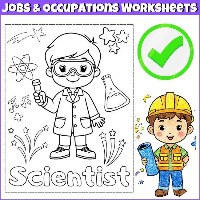Community Helpers Coloring 50 Pages for Kids | Jobs & Occupations ...