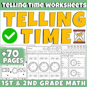 Telling Time Worksheets | 70+ Clock Activities Printable | Analog & Digital Time Practice | Kindergarten 1st 2nd Grade Math