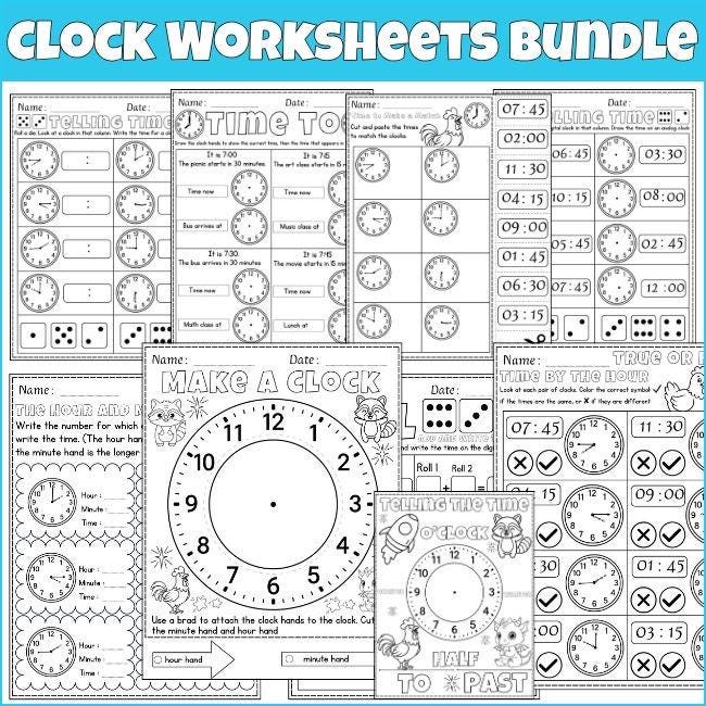 Telling Time Worksheets Bundle | Analog & Digital Clock Activities ...