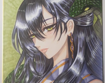Original Copic Illustration "SUIREN" – Year of Snake Goddess Shikishi Art