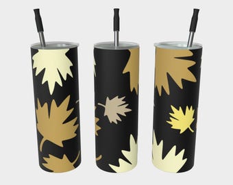 Vaso Kanada Maple Leaf / Botella de agua de acero inoxidable / Estampado dibujado a mano