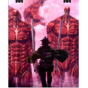 Attack on titan poster | Hange vs Colossal titans
