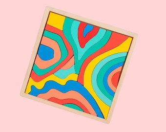 Four Elements Wooden Puzzle | Waldorf Montessori Stacker Toy (Ages 3-6)