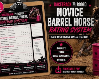 Novice Barrel Horse Rating System PDF | Barrel Racing Training Tracker (Digital Download)