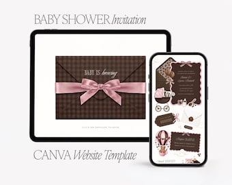 A Baby Is Brewing – Coffee Themed Baby Shower Website Template (Digital)