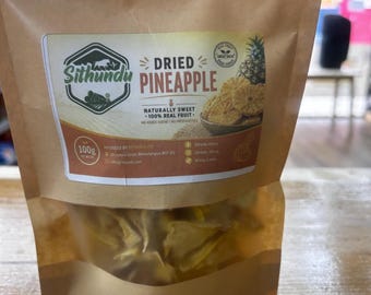 Dried pineapple cubes. Succulent. 100g