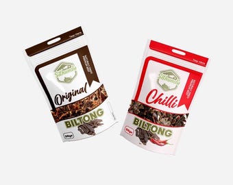 Chilli Biltong | Spicy Air-Dried Beef Snack | Traditional South African Style | High Protein 50g