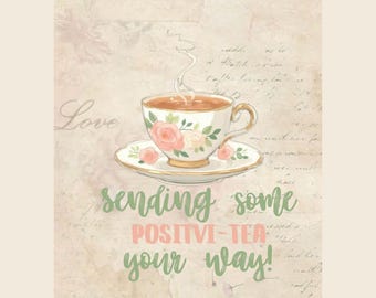 Positvi-Tea Appreciation digitale kaart van 5 x 7 inch/bedankkaart