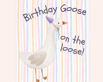 Digitale verjaardagskaart Silly Goose 5 x 7 inch